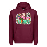Burgundy Easter vibes Easter Day Premium Hoodie - HowdyJamesFarm