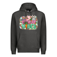 Charcoal Heather Easter vibes Easter Day Premium Hoodie - HowdyJamesFarm