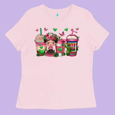 Mexican Coffee Cups Cafecito Ladies Tee Designed By Jasminsmagicworld