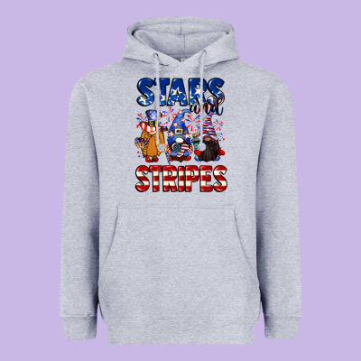 Stars And Stripes Gnomes 4th Of July Heavyweight Hoodie Designed By Cowgirlartshop