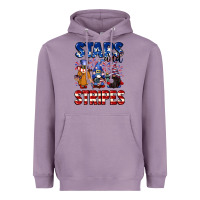 Lavender Stars and stripes gnomes 4th of july Heavyweight Hoodie - CowGirlArtShop