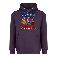 Plum Stars and stripes gnomes 4th of july Heavyweight Hoodie - CowGirlArtShop