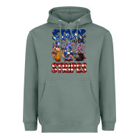 Sage Stars and stripes gnomes 4th of july Heavyweight Hoodie - CowGirlArtShop