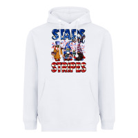 White Stars and stripes gnomes 4th of july Heavyweight Hoodie - CowGirlArtShop