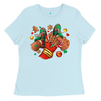 Baby Blue Christmas black girl sneakers Ladies Tee - RanaPortraitStore