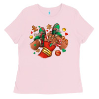 Bubblegum Pink Christmas black girl sneakers Ladies Tee - RanaPortraitStore