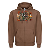Chestnut Cozy season Fall Zipper Hoodie - NancyCooperArtShop