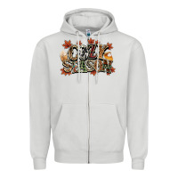 Dove Grey Cozy season Fall Zipper Hoodie - NancyCooperArtShop