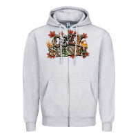 Heather Grey Cozy season Fall Zipper Hoodie - NancyCooperArtShop