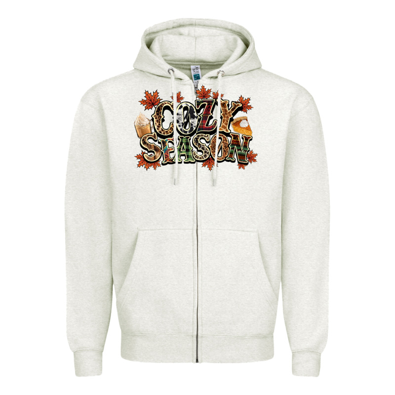 Cozy Season Fall Zipper Hoodie by NancyCooperArtShop | Teevron