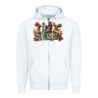 White Cozy season Fall Zipper Hoodie - NancyCooperArtShop
