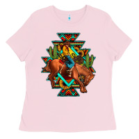 Bubblegum Pink aztec rodeo cowboy Ladies Tee - JahusDesignShop