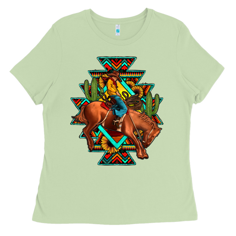 Aztec Rodeo Cowboy Ladies Tee by JahusDesignShop | Teevron