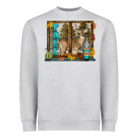Heather Grey White Tailed Buck Fall Heavyweight Sweatshirt - LillyAllenDesigns