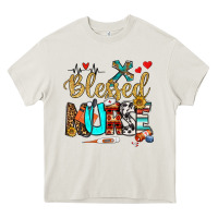 Cream blessed nurse Heavy Core Tee - BundleAndBundleShop
