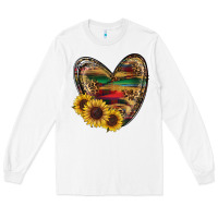 White Sunflower Fall Heart Long Sleeve Tee - RanaPortraitStore