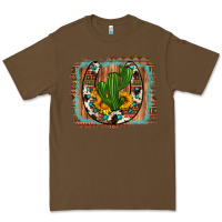 Cacao cactus sunflower cowhide horseshoe  background Premium Tee - Artiststas