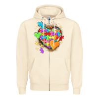 Sandshell Autism hearts Zipper Hoodie - NancyCooperArtShop