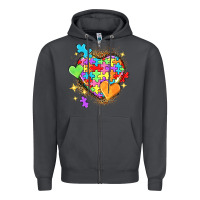 Smoke Autism hearts Zipper Hoodie - NancyCooperArtShop