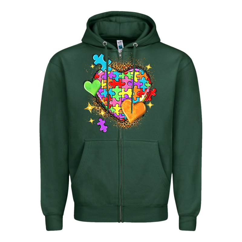 Autism Hearts Zipper Hoodie by NancyCooperArtShop | Teevron