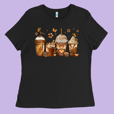 Melanin Afro Coffee Cups Ladies Tee Designed By Jasminsmagicworld
