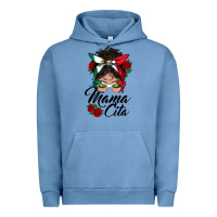Pigment Pebble Blue mexican mamacita messy bun Urban Hoodie - BundleAndBundleShop