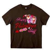 Chocolate Brown happy valentines day Heavy Core Tee - AdoDesignShop
