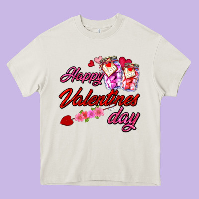 Happy Valentines Day Heavy Core Tee Designed By Adodesignshop