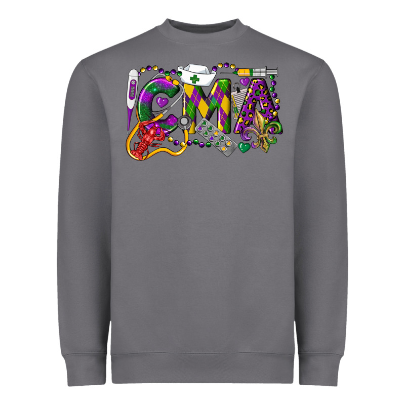 Cma Certified Medical Assistant Mardi Gras Heavyweight Sweatshirt by LillyAllenDesigns | Teevron