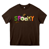 Chocolate Brown spooky Heavy Core Tee - AdoDesignShop