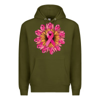 Army Green Cancer ribbon sunflower Cancer Awareness Premium Hoodie - HowdyJamesFarm