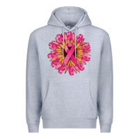 Heather Grey Cancer ribbon sunflower Cancer Awareness Premium Hoodie - HowdyJamesFarm