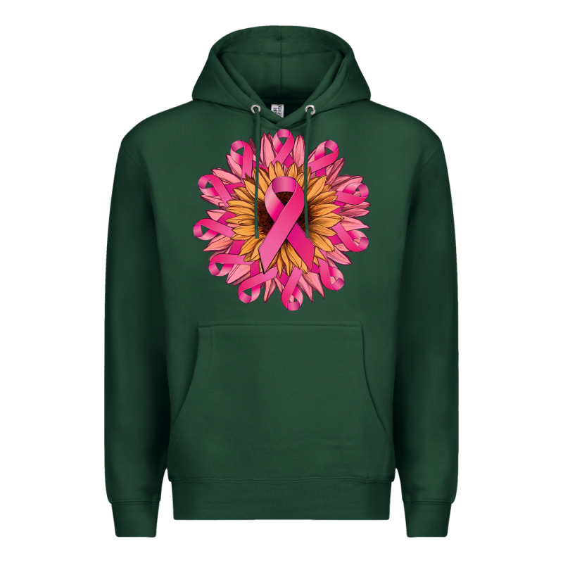 Cancer Ribbon Sunflower Cancer Awareness Premium Hoodie by HowdyJamesFarm | Teevron