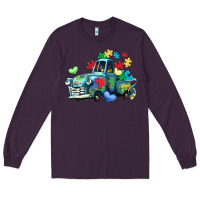 Plum autism truck Long Sleeve Tee - LillyAllenDesigns