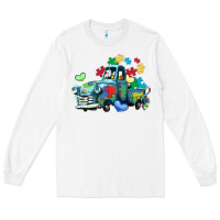 White autism truck Long Sleeve Tee - LillyAllenDesigns