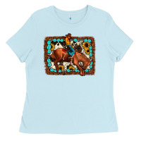 Baby Blue rodeo cowboy Ladies Tee - JahusDesignShop
