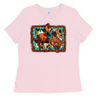 Bubblegum Pink rodeo cowboy Ladies Tee - JahusDesignShop