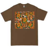 Cacao sunflower turquoise leopard cowhide horseshoe Premium Tee - Artiststas