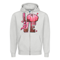 Dove Grey love cancer pumpkin Zipper Hoodie - texasbilliewilder