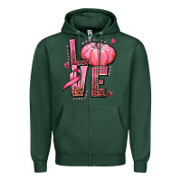 Sports Green love cancer pumpkin Zipper Hoodie - texasbilliewilder