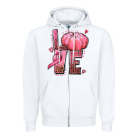 White love cancer pumpkin Zipper Hoodie - texasbilliewilder