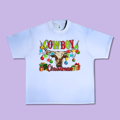 Cowboy Christmas Urban Heavy Tee Designed By Maliassmallbusiness