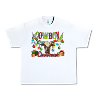 White cowboy christmas Urban Heavy Tee - MaliasSmallBusiness