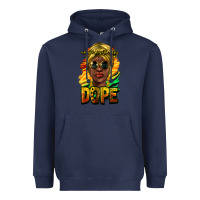 Navy Unapologetically dope afro Heavyweight Hoodie - HowdyJamesFarm