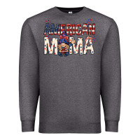 Charcoal Heather American mama with gnome mothers day Premium Sweatshirt - HowdyJamesFarm