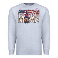 Heather Grey American mama with gnome mothers day Premium Sweatshirt - HowdyJamesFarm