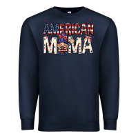 Navy American mama with gnome mothers day Premium Sweatshirt - HowdyJamesFarm