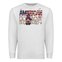 Oatmeal Heather American mama with gnome mothers day Premium Sweatshirt - HowdyJamesFarm