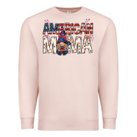 Pale Pink American mama with gnome mothers day Premium Sweatshirt - HowdyJamesFarm
