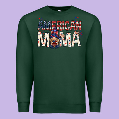 American Mama With Gnome Mothers Day Premium Sweatshirt Designed By Howdyjamesfarm
